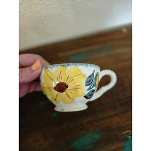 Vintage Sunfire Blue Mountain Teacup Turquoise Pottery Ceramic